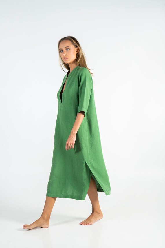 mid length linen dress