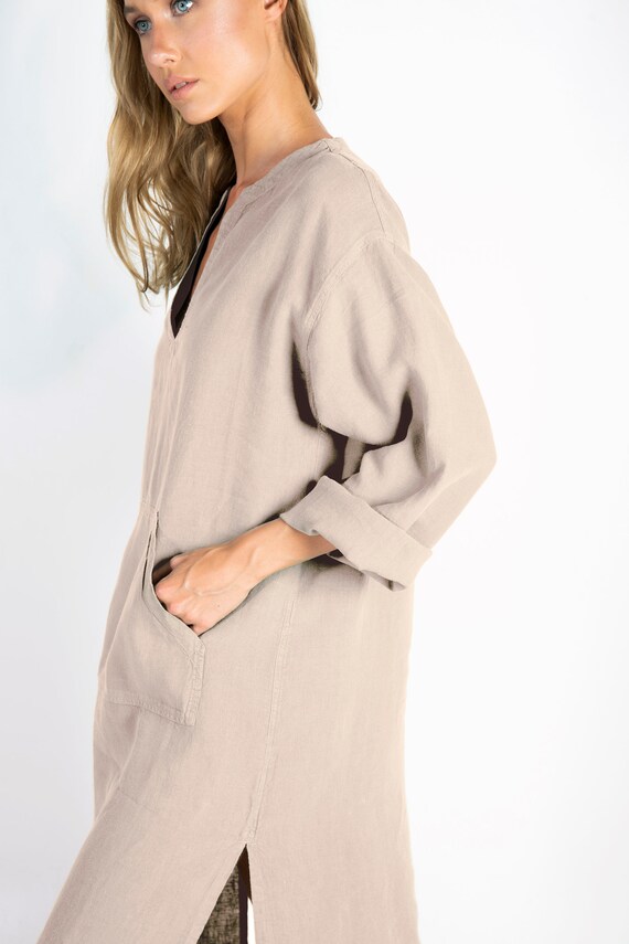 Linen Kaftan/dress for Woman.jeff MIDI 