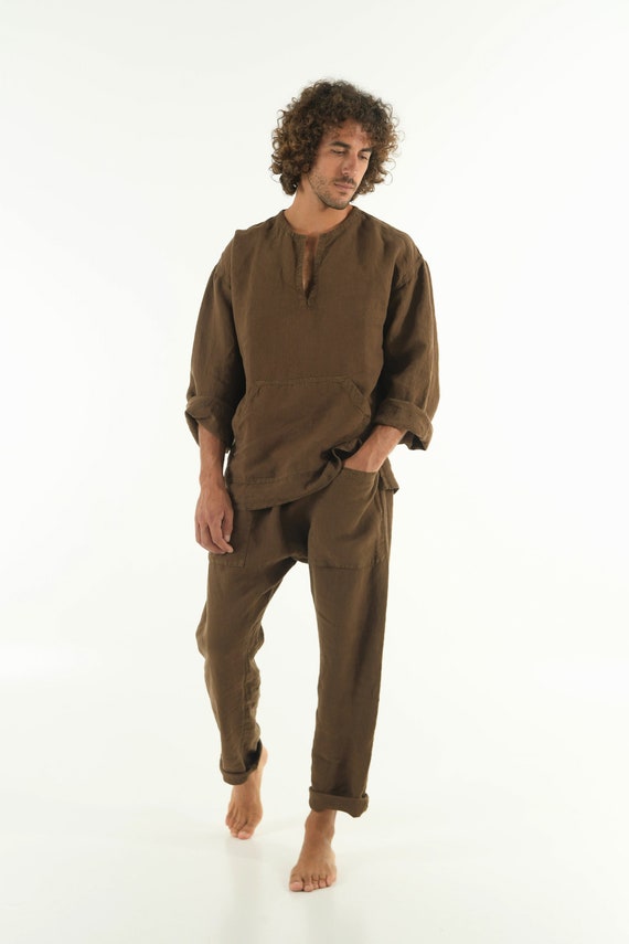 PETRA TOP. Tunica de puro lino para hombre. Ropa de cama sencilla contemporanea comoda y suave de calidad. Etsy Mexico