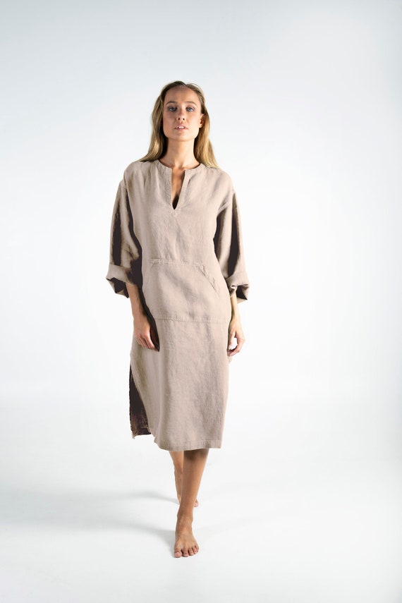 Linen Kaftan/dress for Woman.jeff MIDI ...