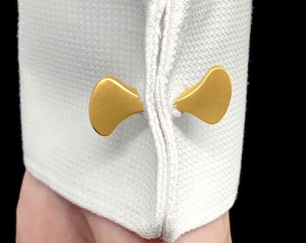 Modern Handmade 24ct Gold Cufflinks by Constantinos Kyriacou – Unisex Luxury Jewelry,  with Certificate of Authenticity