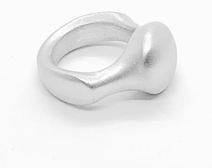 PURE silver (999+/1000) ring. Matte. Handmade