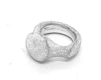 Simple Pure Fine Silver Ring by Constantinos Kyriacou – Handmade 999 Silver Jewelry with Certificate of Authenticity | coarse finish
