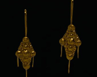 PURE 24ct gold handmade earings