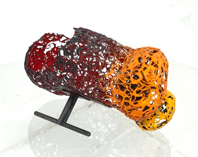 Contemporary Filigree handmade Hand Piece: Sterling Silver with Acrylic Colors by Constantinos Kyriacou