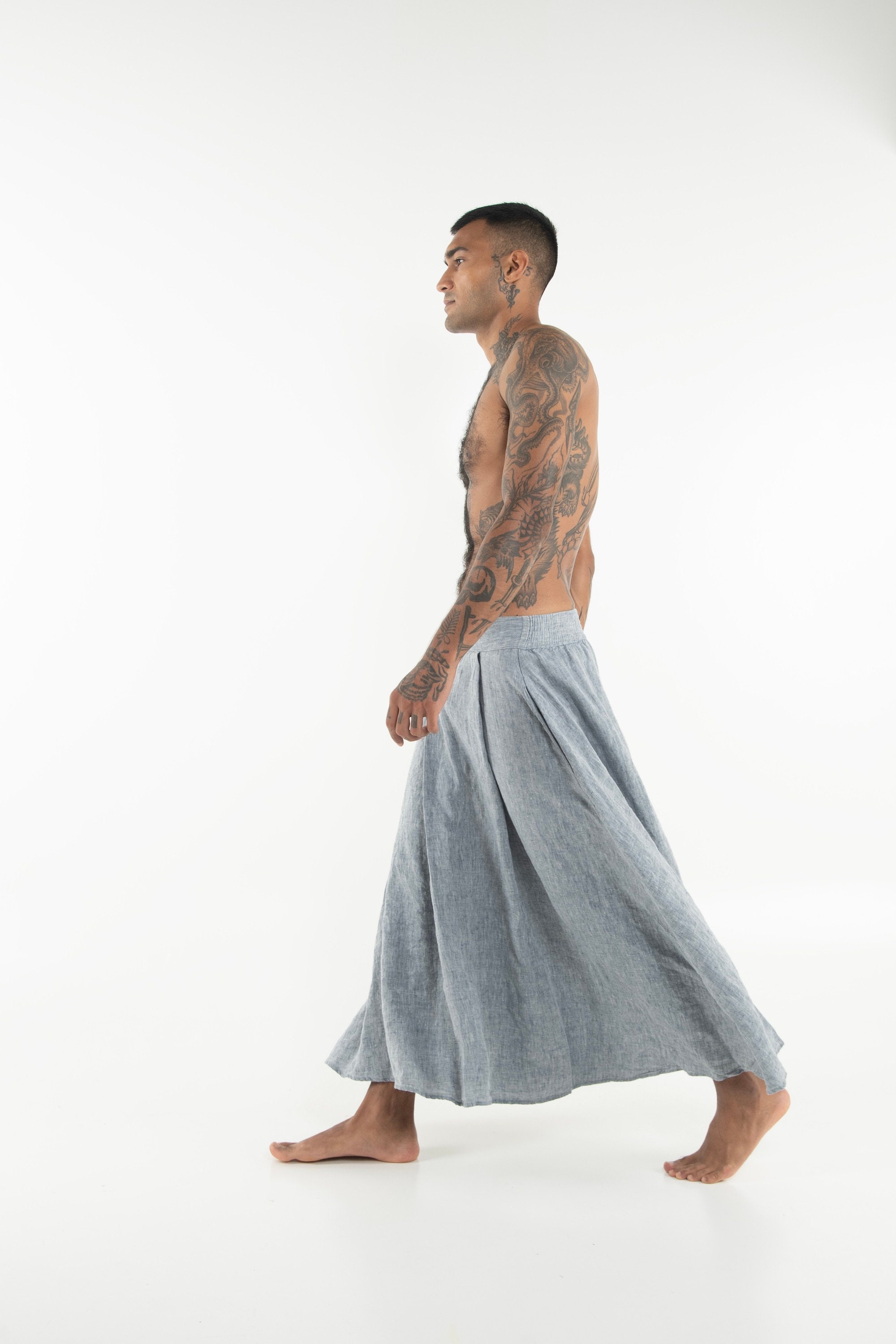 Atsui Unisex Linen Skirt Comfortable and Versatile Skirt for All Genders Handcrafted in Premium Linen Fabric