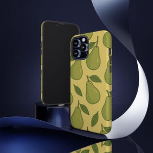Pear Pattern Phone Case, Tough iPhone Cover, Green Fruit Design, Gifts for Fruit Lovers, Summer Vibes, Mobile Case