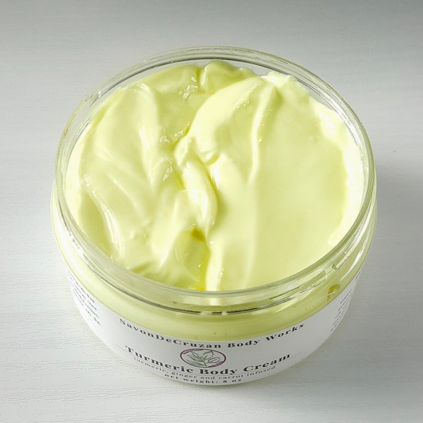 Turmeric Body Cream / Turmeric ginger carrot infused oil body moisturizer/ bright / lotion / body cream