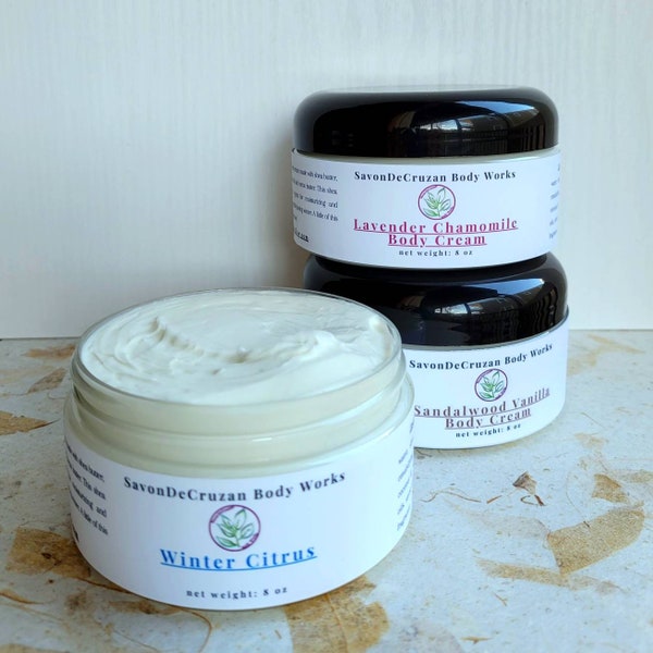 Shea Butter Body Cream,  Rich luscious, thick body cream: shea butter, mango butter, coconut oil cocoa butter, moisturizer, heal dry skin