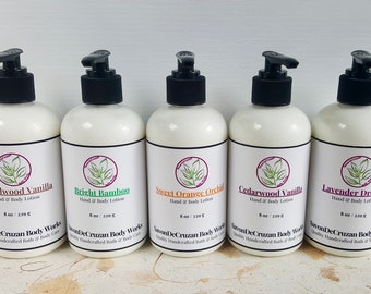 Moisturizing Hand & Body Lotion (handmade, lavender, sandalwood vanilla, first me body cream) / gift