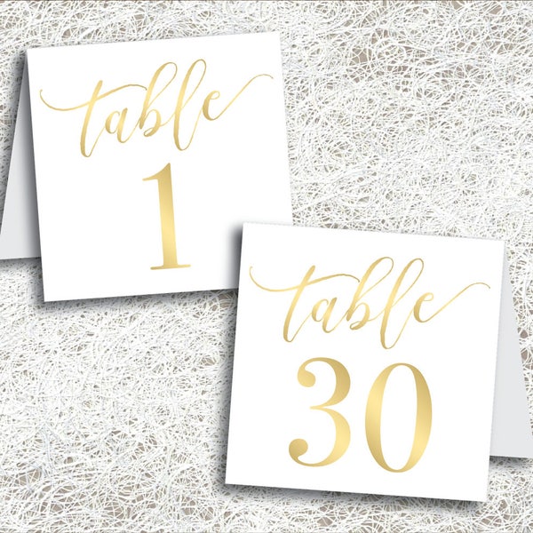 Wedding Folded Table Numbers Etsy