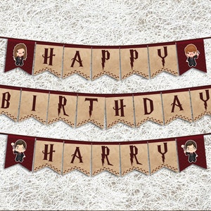 Wizard Magic Banner | PRINTABLE Banner | Young Wizard | Printable Party Banner | Birthday | Viewing Party | Harry Hermione Ron | Magical