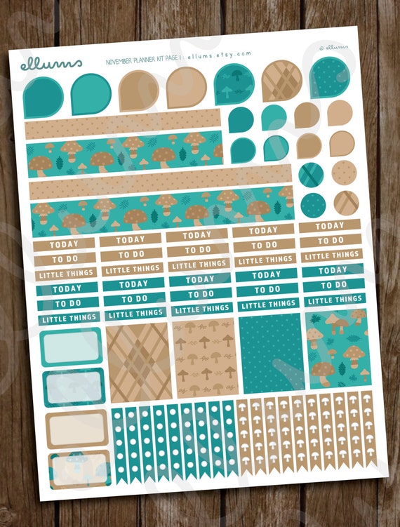 Items similar to November Kit Planner Stickers 1 | PRINTABLE Instant ...