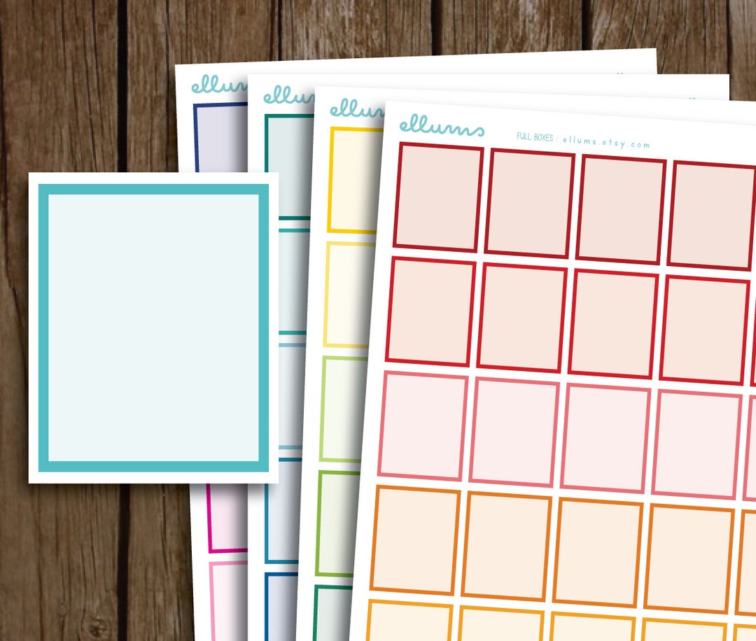 Full Box Stickers PRINTABLE Instant Download Full Boxes - Etsy