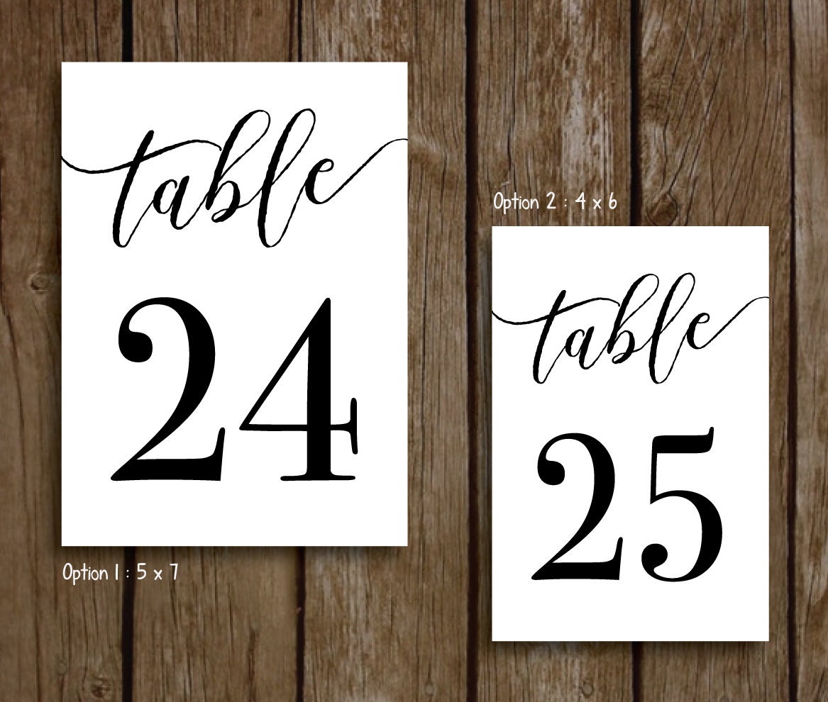 Printable Table Numbers 1 30 Instant Download Printable Etsy