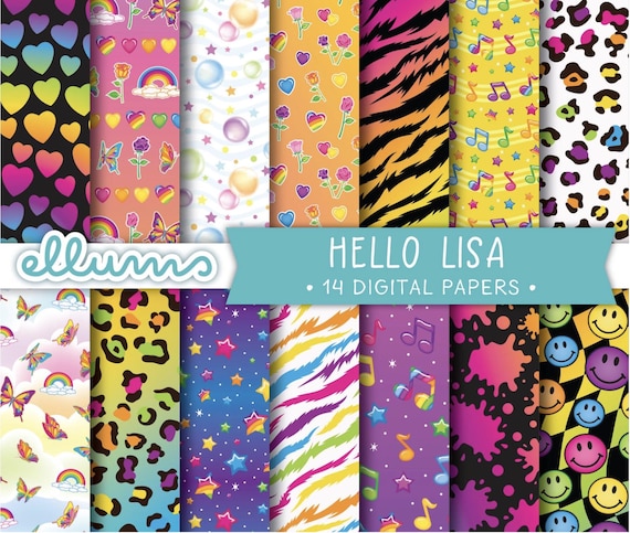 90s Kid Digital Paper Files | PRINTABLE Jpg | 8.5 x 11 & 12x12