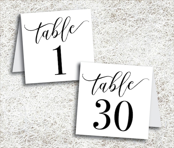 Items similar to Printable Tented Table Numbers 1 - 30 | Instant ...