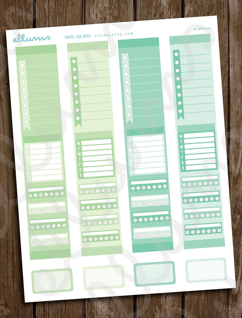 Pastel Sidebar Planner Stickers PRINTABLE Pdf Rainbow Full - Etsy Canada