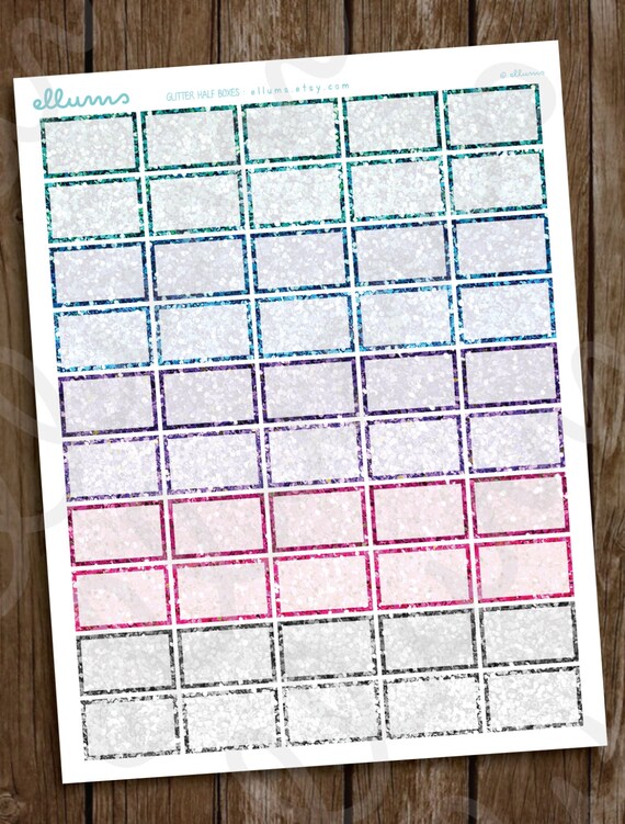 Christmas Faux Glitter Printable Planner Stickers Full Box and Half Box ...