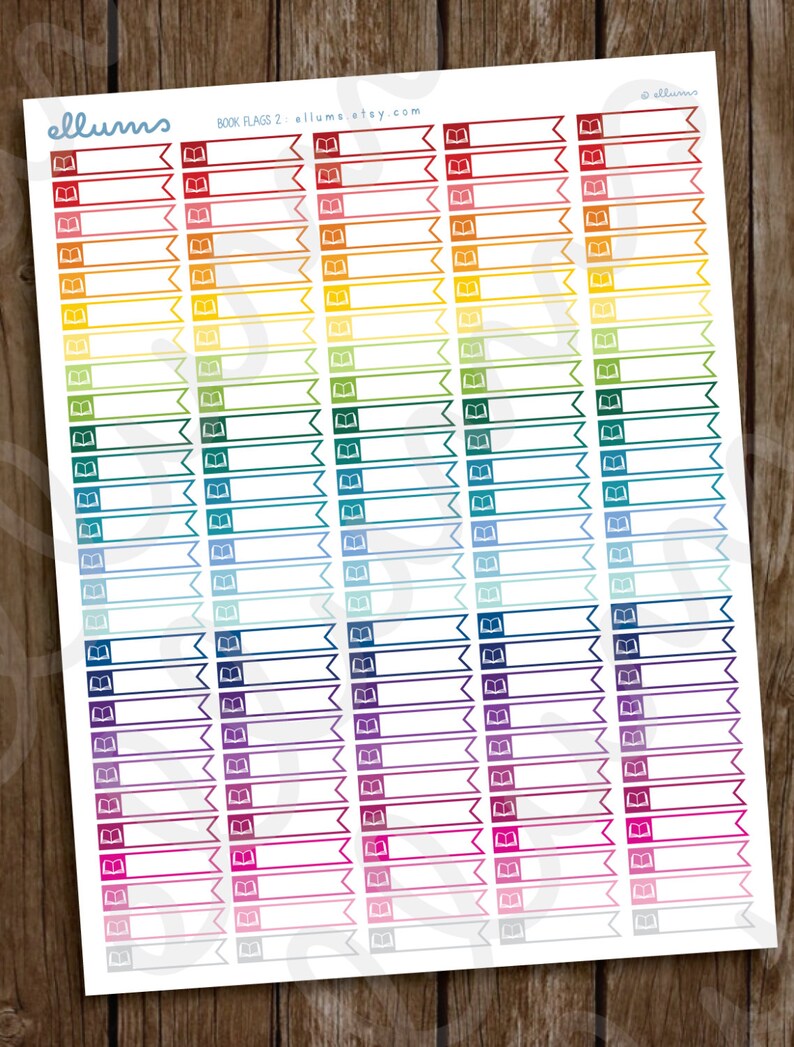 Book Planner Stickers PRINTABLE Instant Download Little Etsy