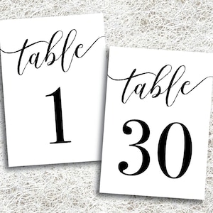 Printable Table Numbers 1 - 30 | Instant Download | Printable Wedding Table Numbers | Events | Banquet | Anniversary Party | (FROST Set)