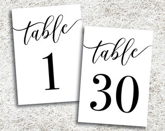 Printable Table Numbers 1 - 30 | Instant Download | Printable Wedding Table Numbers | Events | Banquet | Anniversary Party | (FROST Set)