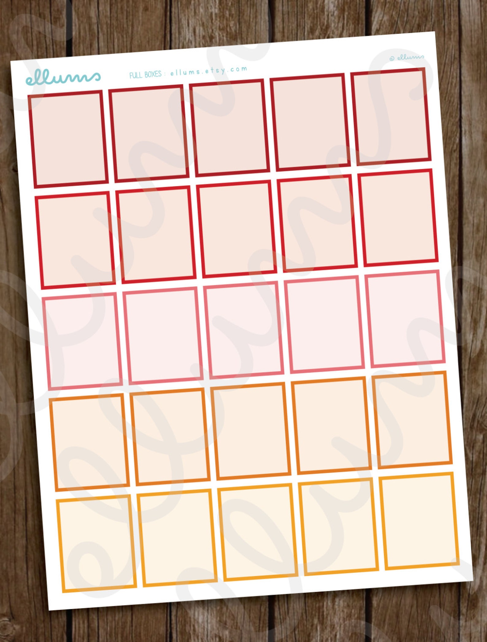 Full Box Stickers PRINTABLE Instant Download Full Boxes | Etsy