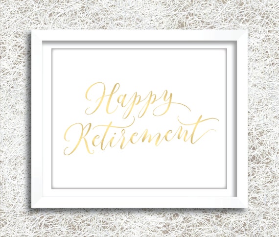items similar to printable gold happy retirement sign instant