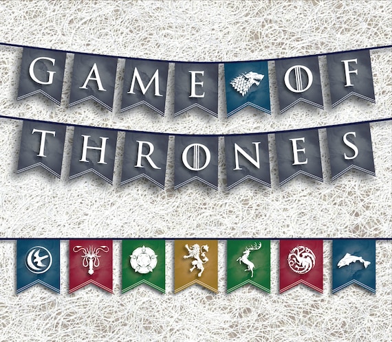 Game Of Thrones Inspired Banner Printable Party Supplies Etsy