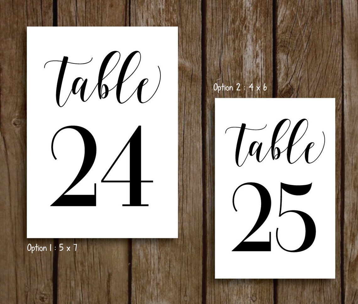 Printable Table Numbers 1 30 Instant Download Printable Etsy