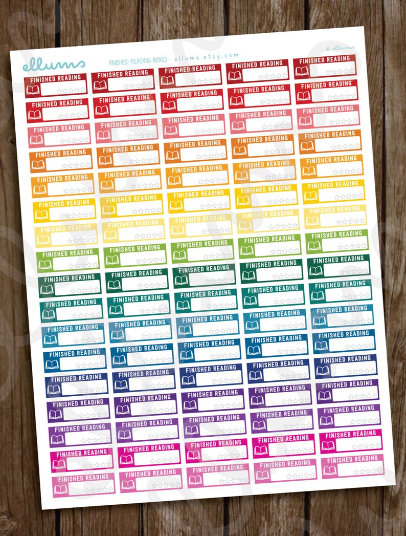 Reading Planner Stickers PRINTABLE Instant Download Etsy