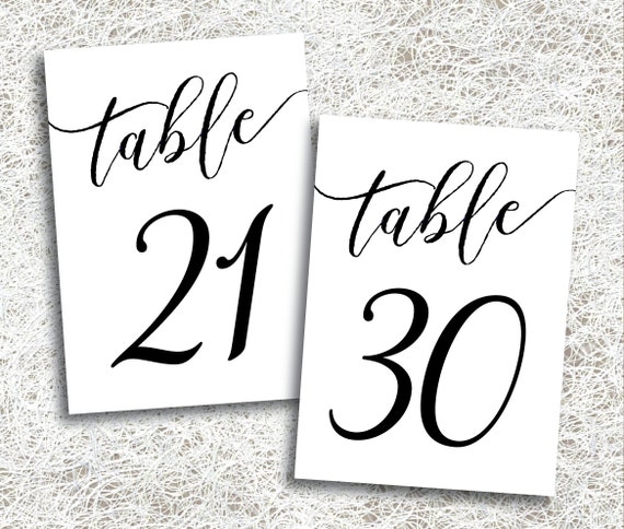 wedding table numbers 21 30 printable instant download etsy