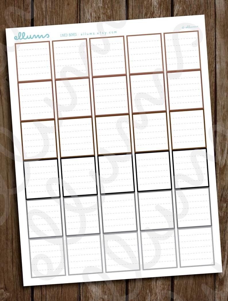 EC Horizontal Lined Box Stickers PRINTABLE .pdf .jpg - Etsy