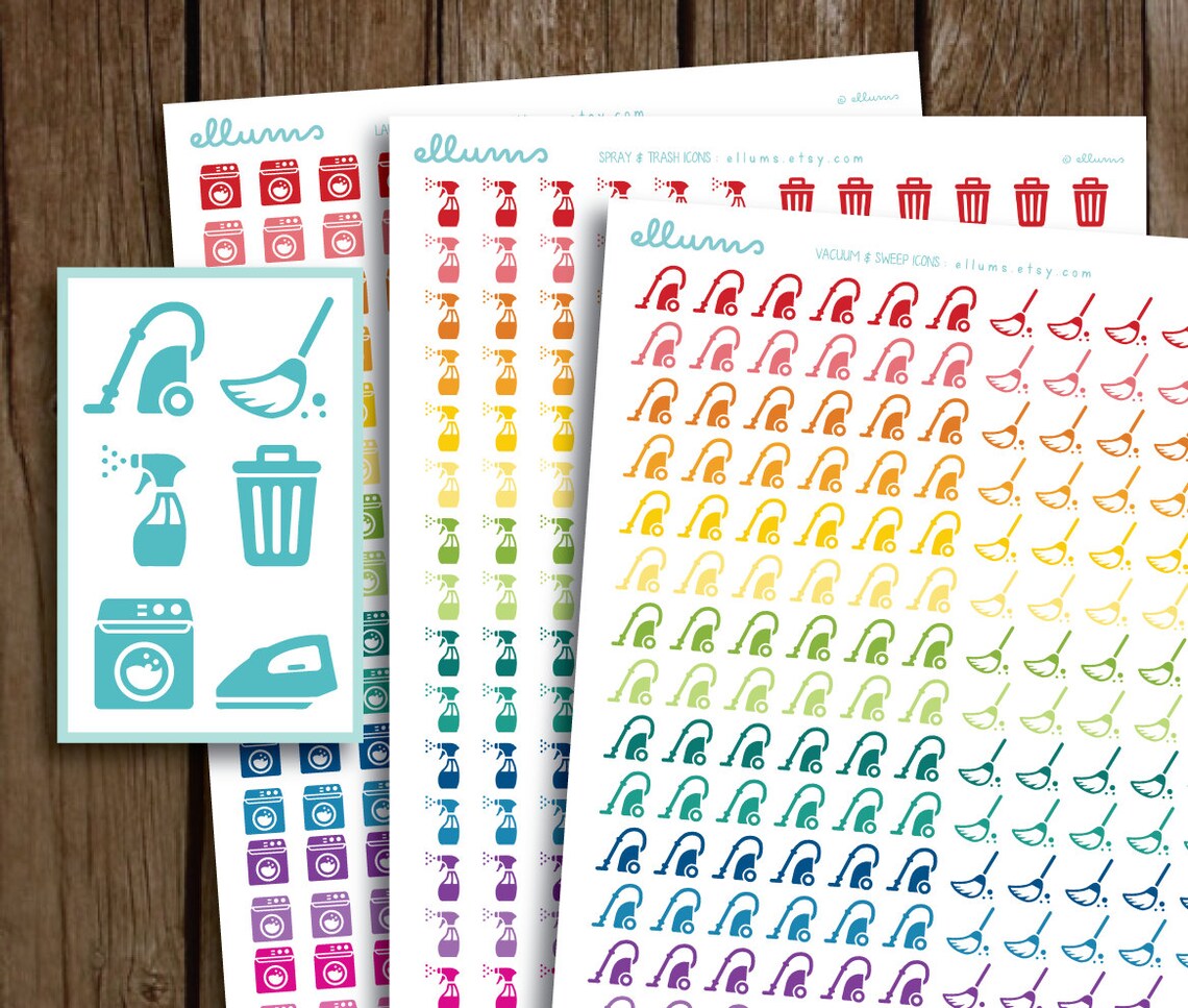 Cleaning Planner Stickers PRINTABLE Instant Download Etsy