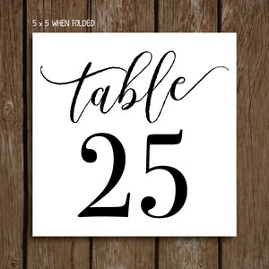 Printable Table Numbers 1 - 30 | Tented | Instant Download | Printable ...