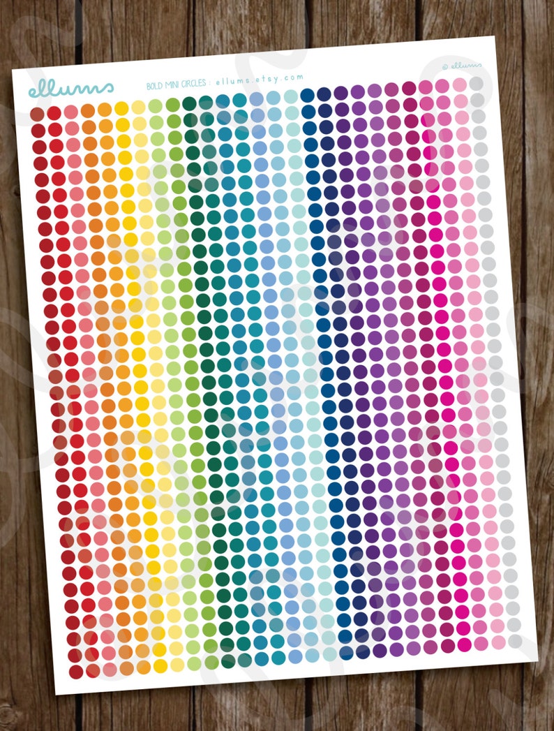 blank mini circle planner stickers printable pdf jpg bold etsy