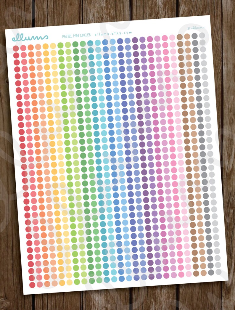 blank mini circle planner stickers printable pdf jpg bold etsy