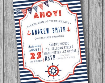 nautical invitation etsy