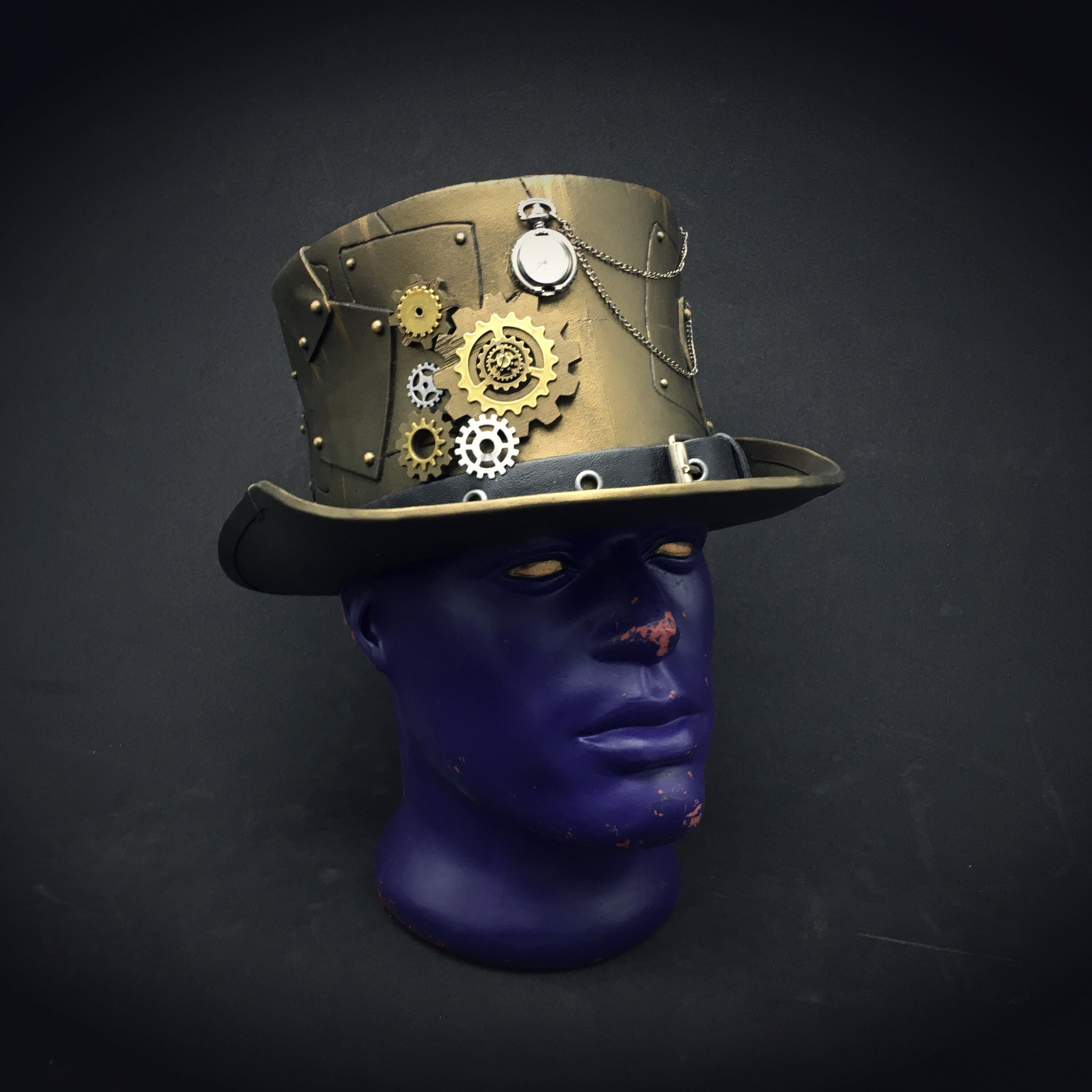 Male top hat cylinder steampunk top hat Etsy