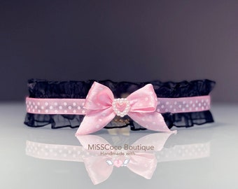 Baby Pink Play collar Neko Choker Petplay collar Lolita style choker Cosplay Cat Kawaii Princess Choker Lacy Choker Necklace