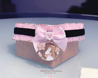 Black Lace choker velvet bow black lace choker necklace pink lace choker velvet choker ring kawaii collar