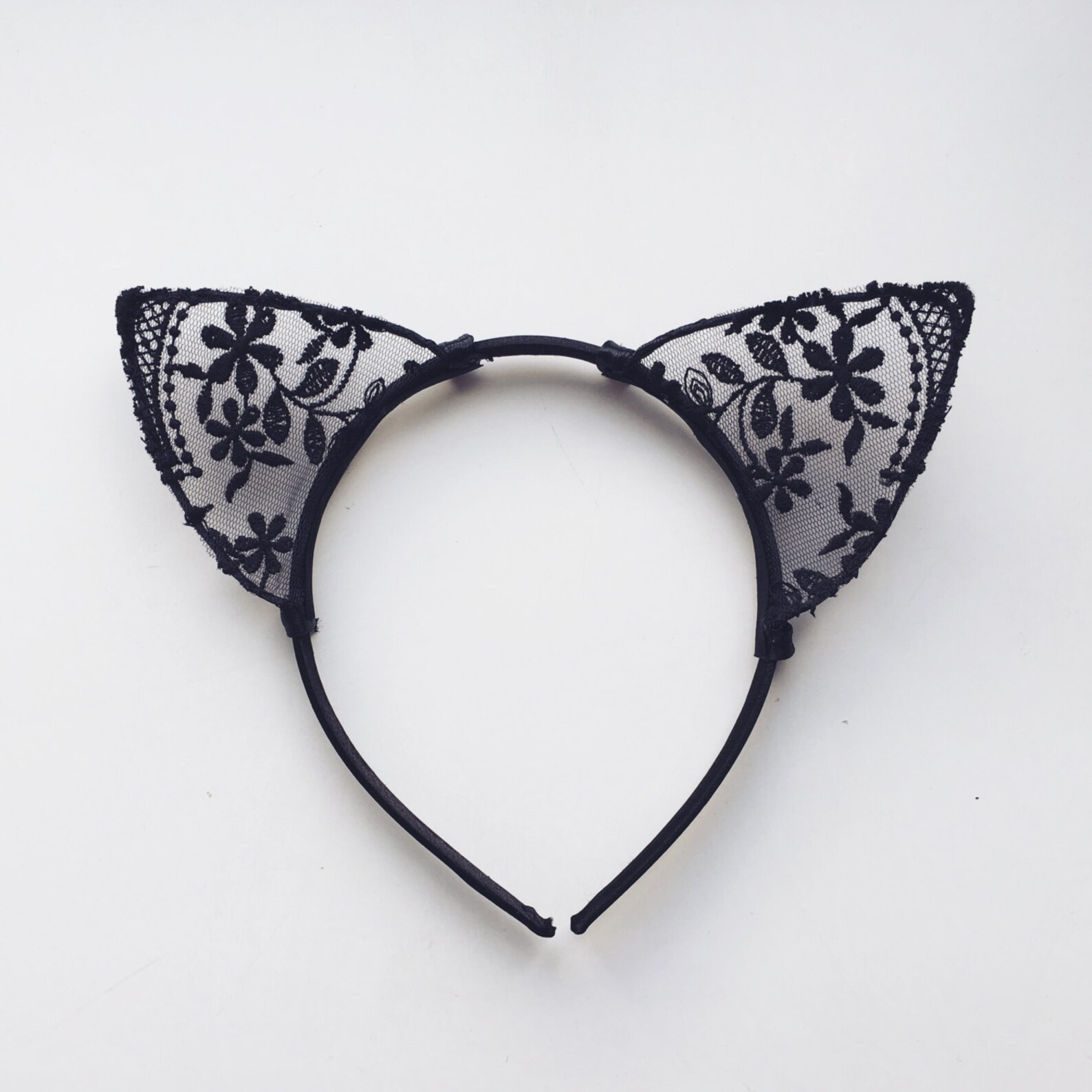 White lace cat ear Black cat ear White cat ear Lace ear Etsy