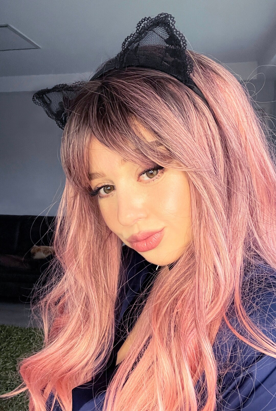 Cat Ears, Lace Cat Ears, Black Cat Ears, Cat Ears Headband, Black Cat