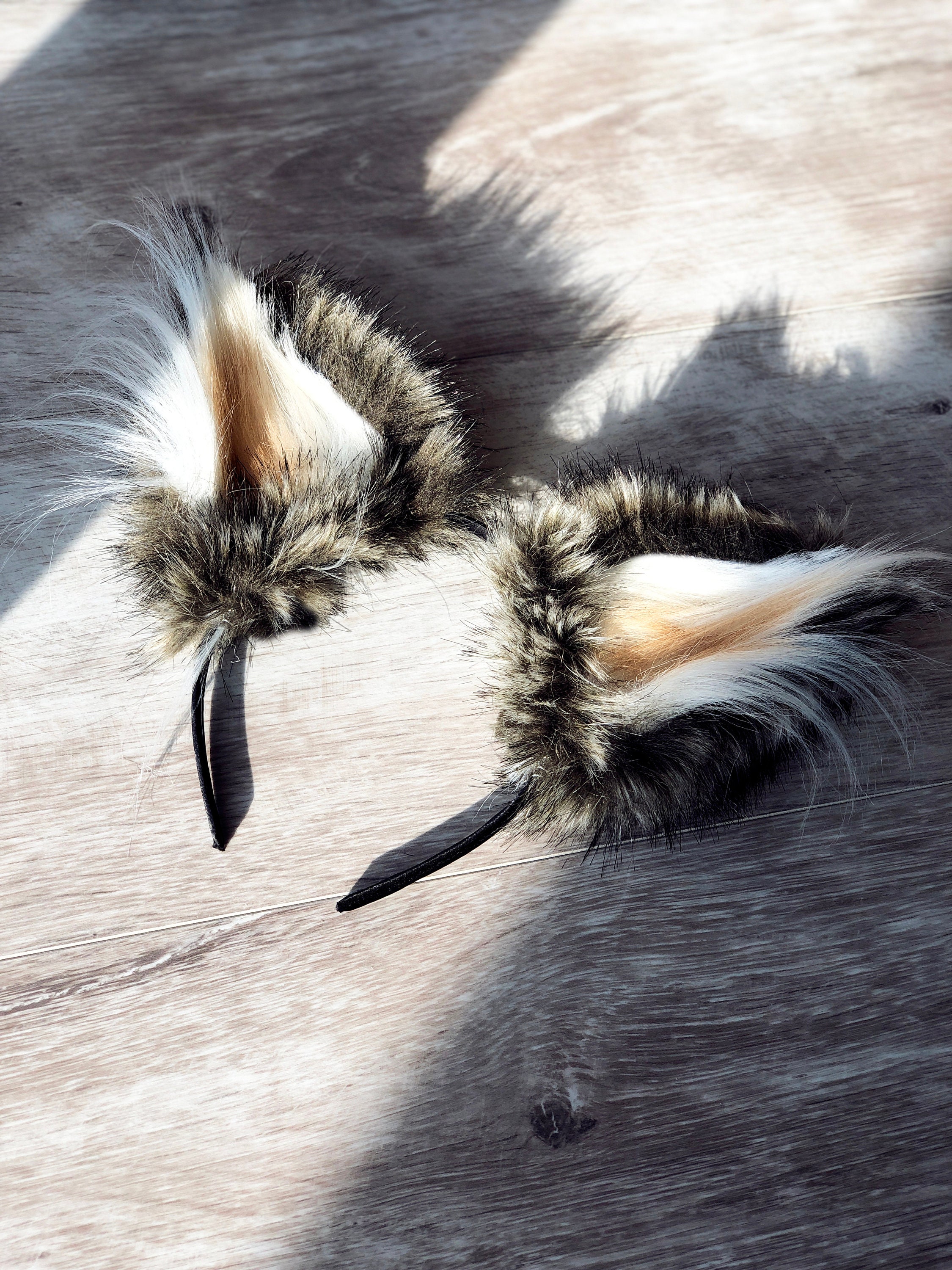 Black Cat Fur Ears Fur Realistic Ears Animal Costume Animal Etsy