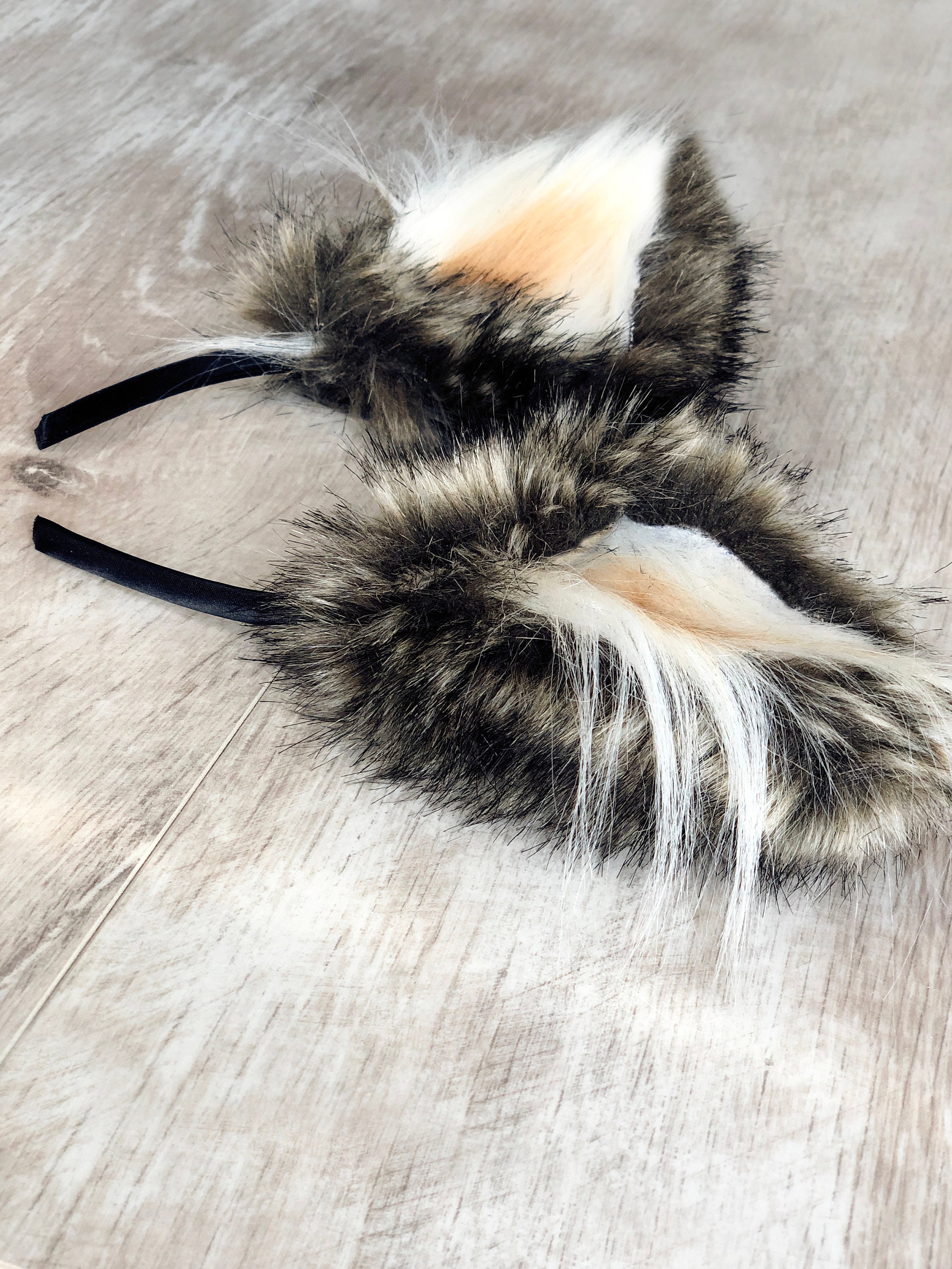 Black Cat Fur Ears Fur Realistic Ears Animal Costume Animal Etsy