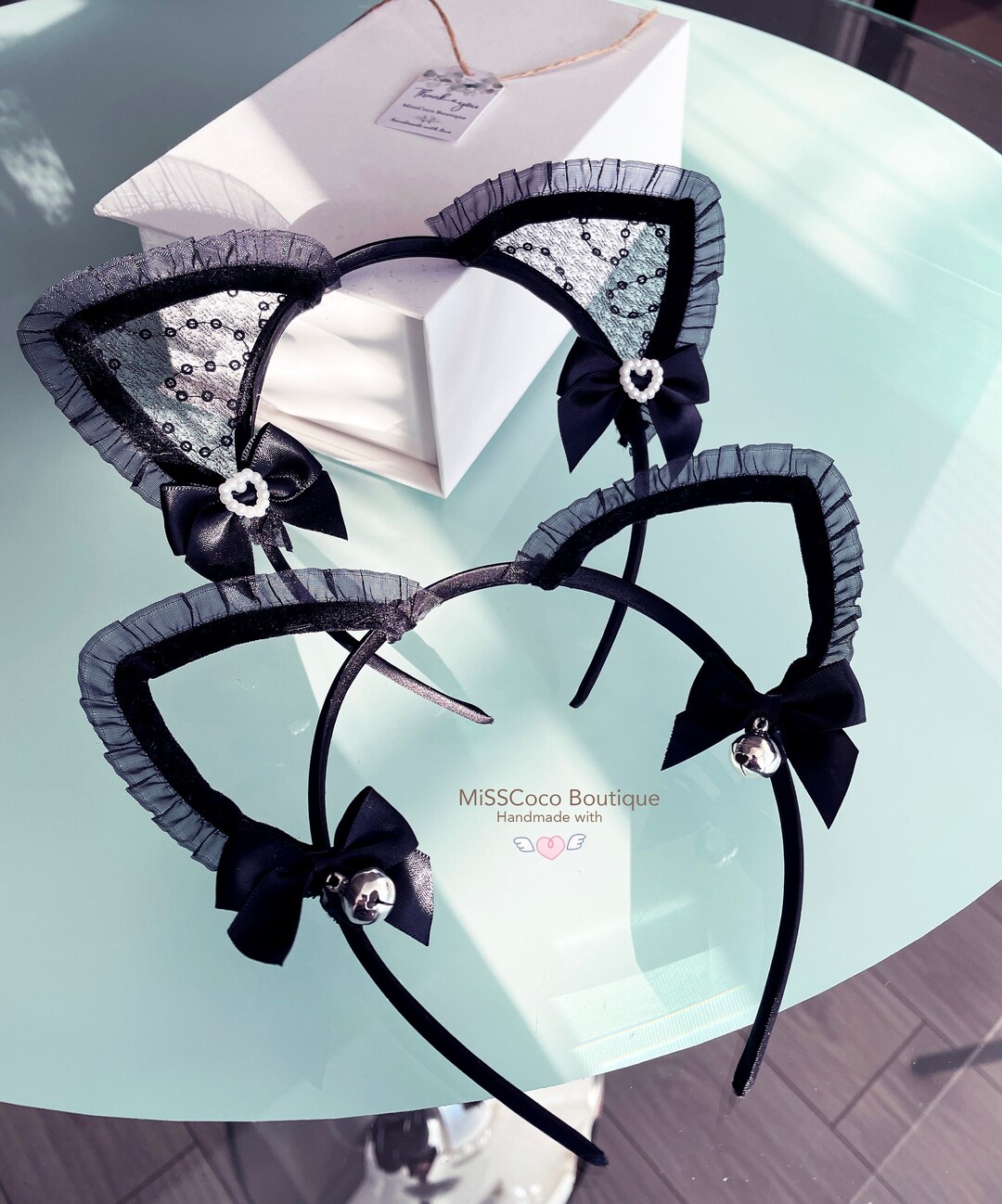 Cat Ears Cat Ears Bells Black Cat Ears Cat Ears Headband Etsy