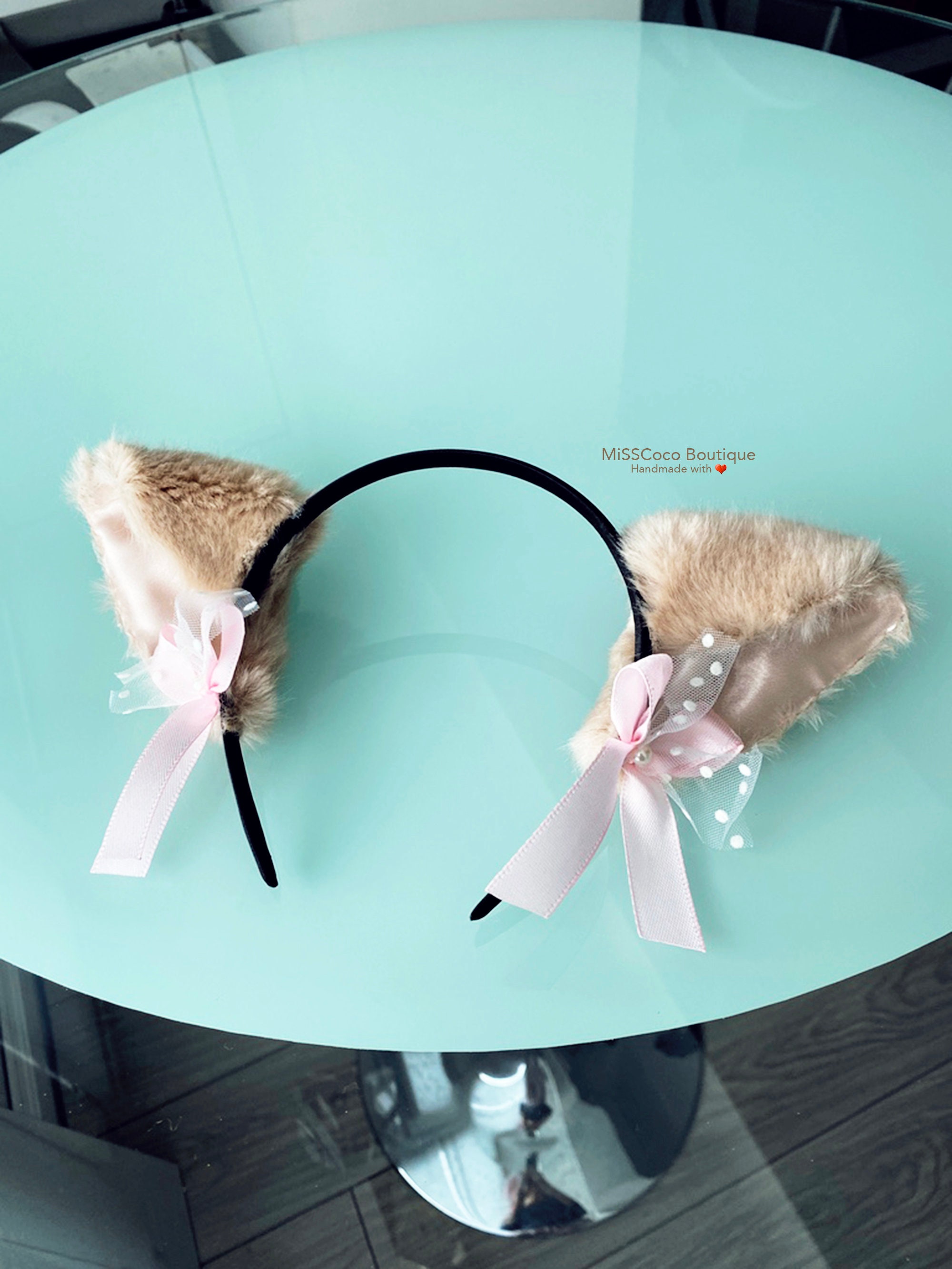 Neko Anime Cat ears Hair Clip with gold bells Fluffy Cat Ears Etsy