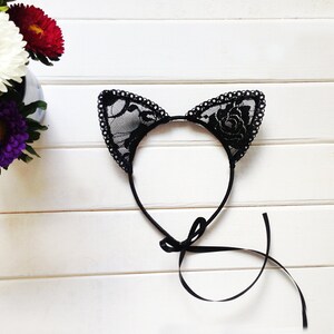 Cat Ears Lace Cat Ears Black Cat Ears Cat Ears Headband - Etsy