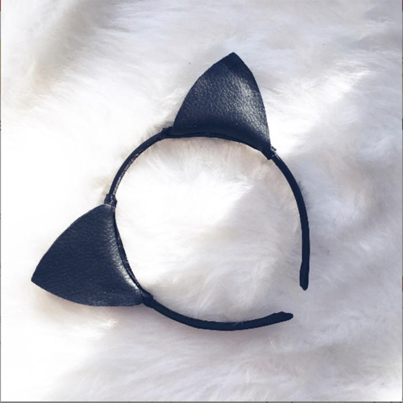 Leather Cat Ears Headband
