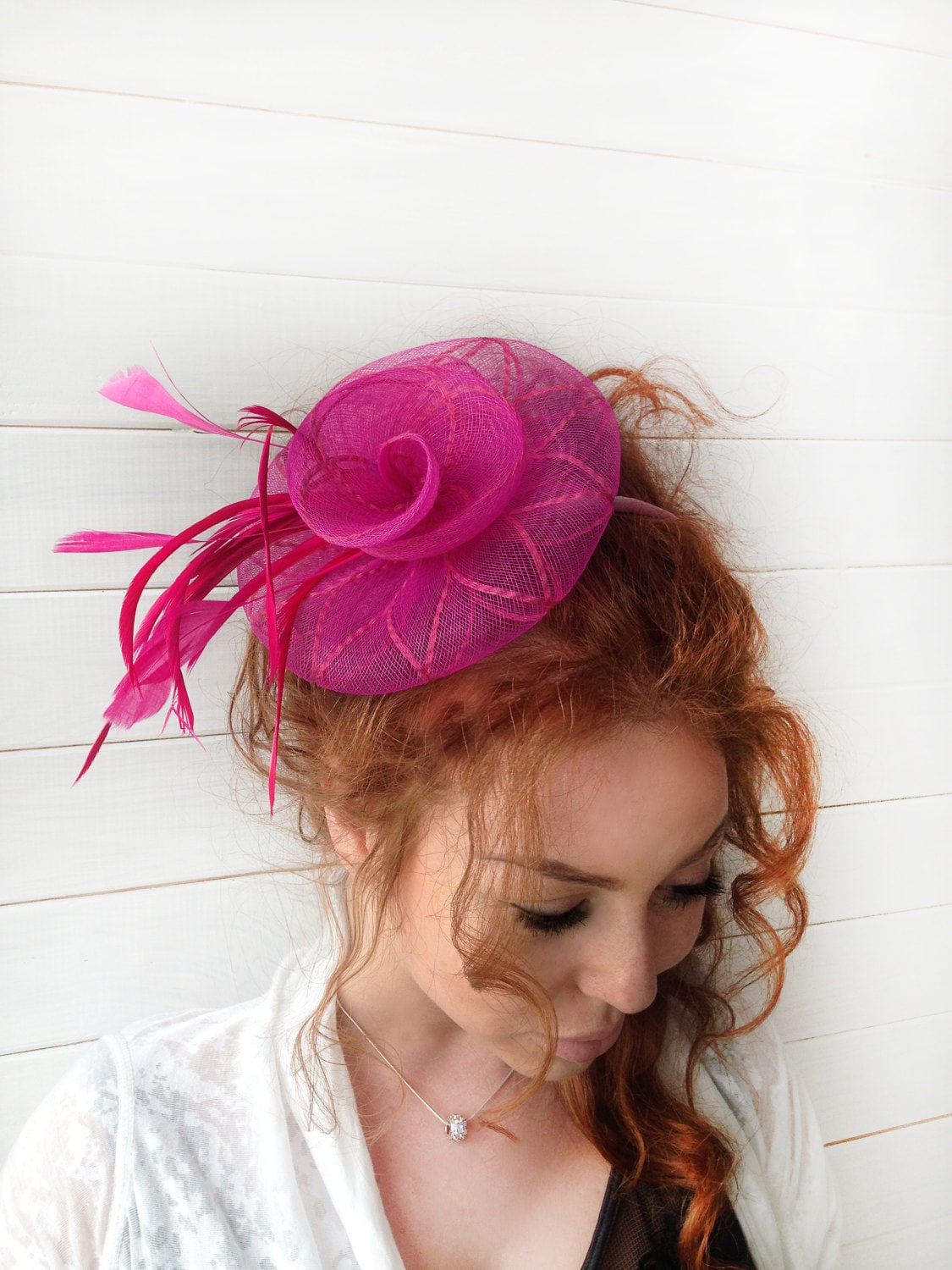 Pink Fascinator Pink Mini Fascinator Hat Tea Party Hat Etsy